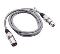 vhbw DMX Cable, 2m, XLR Male Plug to XLR Female Socket, 3 Pins, PVC Shielding, grey compatible with Spotlights, Stage Lighting, Party Lights