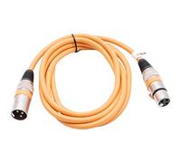 vhbw DMX Cable, 2m, XLR Male Plug to XLR Female Socket, 3 Pins, PVC Shielding, orange compatible with Spotlights, Stage Lighting, Party Lights