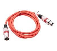 vhbw DMX Cable XLR Male Plug to XLR Female Socket compatible with Spotlights, Stage Lighting, Party Lights - 3 Pins, PVC Shielding, red, 2m