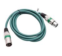 vhbw DMX Cable XLR Male Plug to XLR Female Socket compatible with Spotlights, Stage Lighting, Party Lights - 3 Pins, PVC Shielding, green, 2m