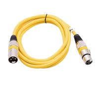 vhbw DMX Cable XLR Male Plug to XLR Female Socket compatible with Spotlights, Stage Lighting, Party Lights - 3 Pins, PVC Shielding, yellow, 2m
