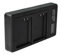 vhbw Dual Charger compatible with Canon LP-E10 Camera Battery - Cradle + Micro USB Cable with Display