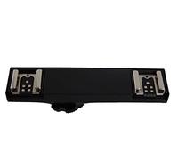 vhbw Dual Hot Shoe Adapter compatible with Canon EOS 30D, 300D Camera - E-TTL Dual Hot Shoe Splitter, plastic/metal Black