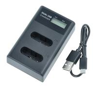 vhbw Dual Micro-USB + USB-C Charger compatible with Sony Cybershot DSC-HX300, DSC-HX350 Camera Battery + Micro-USB Cable, Charging Indicator