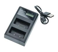 vhbw Dual USB Charger compatible with Fujifilm FinePix HS33EXR, HS30EXR, HS30 Camera Battery - Cradle + Micro USB Cable with Display, 8.4 V