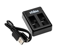 vhbw Dual USB Charger compatible with GoPro AHDBT-701, 421850, AABAT-001, 25416, AHDBT-501 Camera Battery - Cradle, Charging Status Indicator