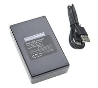 vhbw Dual USB/Micro-USB Battery Charger compatible with Canon LP-E5 Camera Batteries - Cradle + Micro-USB Cable