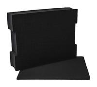 vhbw Foam insert with bottom plate compatible with Bosch L-BOXX 136 tool box - customizable foam, black