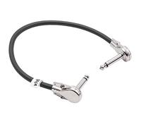 vhbw Guitar Patch Cable 30cm Jack Cable for Pedal Board - Patch Cord with 6.3mm Jack Plug, Right Angle, Flat, black/silver