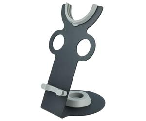vhbw Holder Compatible with Dyson Supersonic Hair Dryer - Magnetic Dryer Stand with Accessory Organiser, Light Grey, Dark Grey