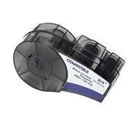 vhbw Label Tape Compatible with Brady ID PAL, M210, M210-LAB, LABPAL Label Printer 6.4m x 19.05 mm, Black on Transparent, Plastic, Polyester