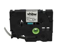 vhbw Label Tape Compatible with Brother P-Touch 1080, 1010, 1000-Series, 1200, 1090 Label Printer 8m x 9 mm, Black on White, Plastic