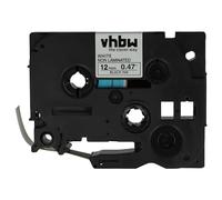 vhbw Label Tape Compatible with Brother P-Touch 7100VP, 580C, 540C, 550, 7100 Label Printer 8m x 12 mm, Black on White, Plastic