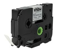 vhbw Label Tape Compatible with Brother P-Touch PTH500LI, PT-P700 Label Printer, Black on White, Heat Shrink Tape, 8.8 mm