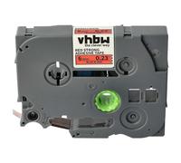 vhbw Label Tape Compatible with Brother PT 1000, 1000F, 1000BTS, 1005 Label Printer 8m x 6 mm, Black on Red, Plastic, Extra Strong
