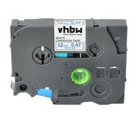 vhbw Label Tape Compatible with Brother PT 2610, 2700, 2700VP, 2710, 2730, 2730VP, 300B, 2600 Label Printer 8m x 12 mm, Blue on White