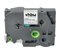 vhbw Label Tape Compatible with Brother PT 9600, 9400, 9200 DX, 9200 PC, 9500 PC, 9700 PC Label Printer 8m x 18 mm, White on Transparent