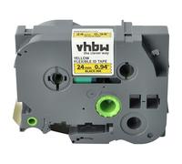 vhbw Label Tape Compatible with Brother PT 9600, 9700 PC, 9800 PCN, E 500 VP, H 500 Label Printer 8m x 24 mm, Black on Yellow, Flexible