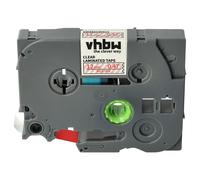 vhbw Label Tape Compatible with Brother PT D210, D210BK, D400, D210VP, D215e Label Printer 8m x 12 mm, Red on Transparent, Laminated