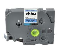 vhbw Label Tape Compatible with Brother PT D450, D400, D400VP, D210VP, D215e Label Printer 8m x 12 mm, Black on Blue, Plastic