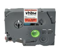 vhbw Label Tape Compatible with Brother PT D600, D600VP, E110, D450VP, E100B, E105, E100, E100VP Label Printer 8m x 12 mm, Black on Red