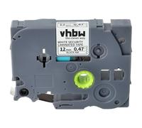 vhbw Label Tape Compatible with Brother PT E300VP, E300, E115, GL-100, E200 Label Printer 8m x 12 mm, Black on White Safety Tape