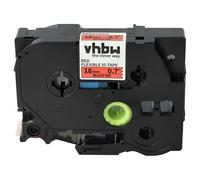vhbw Label Tape Compatible with Brother PT E300VP, E500, E500VP, E550W Label Printer 8m x 18 mm, Black on Red, Flexible, Laminated
