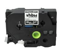 vhbw Label Tape Compatible with Brother PT H 500 Li, P 700, 9700 PC, 9800 PCN, E 500 VP, H 500 Label Printer 8m x 18 mm, White on Black