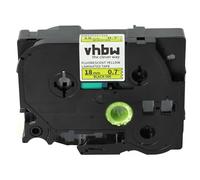 vhbw Label Tape Compatible with Brother PT H 500 Li, P 700, RL 700 S, H 500 Label Printer 8m x 18 mm, Black on Neon-Yellow, Plastic