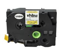 vhbw Label Tape Compatible with Brother PT H500LI, H500 Label Printer 1.5m x 17.7 mm, Black on Yellow, Plastic, Heat Shrink Tape