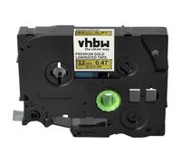 vhbw Label Tape Compatible with Brother PT PT-1230PC, PT-1250, PT-1250CC Label Printer 5m x 12 mm, Black on Premium Gold, Laminated