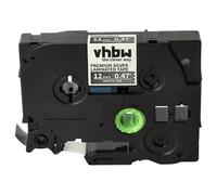 vhbw Label Tape Compatible with Brother PT PT-2200, PT-2310, PT-2210, PT-2300 Label Printer 5m x 12 mm, White on Premium Silver, Laminated