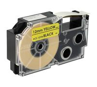 vhbw Label Tape Compatible with Casio KL-2000, KL-300, KL-70E, KL-200E, KL-60, KL-7000, KL-7200 Label Printer 8m x 12 mm, Black on Yellow, Plastic