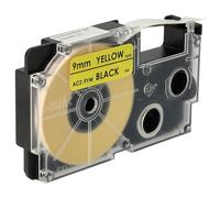 vhbw Label Tape Compatible with Casio KL-2000, KL-300, KL-70E, KL-200E, KL-60, KL-7000, KL-7200 Label Printer 8m x 9 mm, Black on Yellow