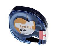 vhbw Label Tape Compatible with Dymo LetraTag 2000, XM, QX50, XR Label Printer 2m x 12 mm, Black on White, Iron-On