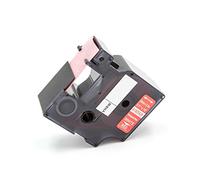 vhbw Label Tape Compatible with Dymo Rhino 6000, 5000, 5200, 4200, 3000, 1000 Label Printer 5.5m x 24 mm, White on Red, Vinyl