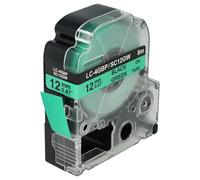vhbw Label Tape Compatible with Epson LabelWorks LW-1000P, LW-600P, LW-500, LW-400, LW-300 Label Printer 8m x 12 mm, Black on Green