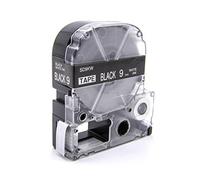 vhbw Label Tape Compatible with Epson LabelWorks LW-1000P, LW-600P, LW-500, LW-400, LW-300 Label Printer 8m x 9 mm, White on Black
