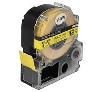 vhbw Label Tape Compatible with Epson LabelWorks LW-700, LW-1000P, LW-600P, LW-500, LW-400 Label Printer 8m x 18 mm, Black on Yellow, Plastic