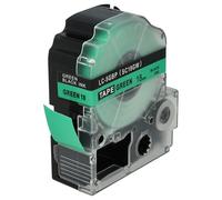 vhbw Label Tape Compatible with Epson LabelWorks LW-700, LW-1000P, LW-600P, LW-500, LW-400 Label Printer 8m x 18 mm, Black on Green