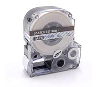 vhbw Label Tape Compatible with KingJim SR-PBW1, SR-RK1 Label Printer 8m x 18 mm, Blue on Transparent, Plastic