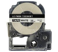vhbw Label Tape Compatible with KingJim SR3900C, SR150, SR3700P, SR330, SR300TF, SR180, SR230C Label Printer 8m x 36 mm, Black on White, Plastic