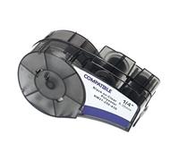 vhbw Label Tape Replacement for Brady M21-250-430 for Label Printer 6.4m x 6.35 mm, Black on Transparent, Plastic, Polyester