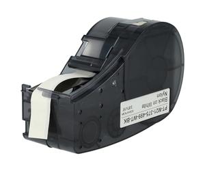 vhbw Label Tape Replacement for Brady M21-375-499 for Label Printer 9.53mm Black on White, Nylon Cloth (polyamid)