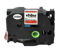 vhbw Label Tape Replacement for Brother TZ-FX451 for Label Printer 8m x 24 mm, Black on Red, Flexible, Laminated