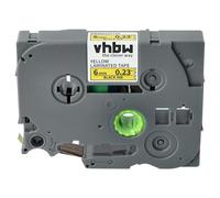 vhbw Label Tape Replacement for Brother TZE-611 for Label Printer 8m x 6 mm, Black on Yellow, Plastic