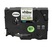 vhbw Label Tape Replacement for Brother TZE-611L1 for Label Printer 8m x 6 mm, Black on Yellow (Glitter), Laminated