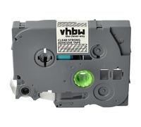 vhbw Label Tape Replacement for Brother TZE-S135 for Label Printer 8m x 12 mm, White on Transparent, Extra Strong, Laminated