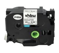 vhbw Label Tape Replacement for Brother TZE-S251 for Label Printer 8m x 24 mm, Black on White, Plastic, Extra Strong, Laminated
