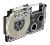 vhbw Label Tape Replacement for Casio XR-6X1, XR-6X for Label Printer 8m x 6 mm, Black on Transparent
